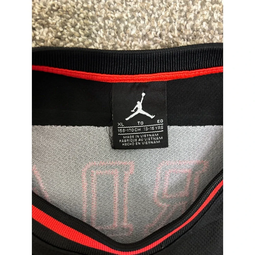 Air Jordan #23 Jersey Youth XL Extra Large Black Red Basketball Tank Sleeveless